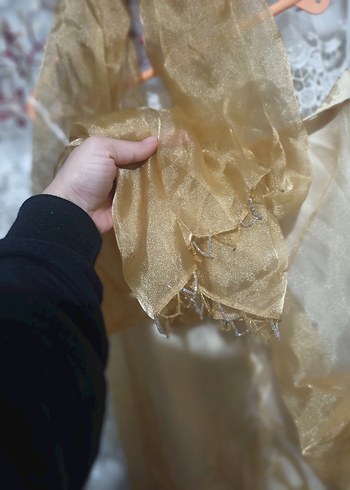 Dantel İşlemeli Straplez Beyaz Uzun Abiye - Görsel 6