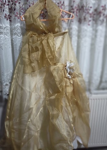 Dantel İşlemeli Straplez Beyaz Uzun Abiye - Görsel 4