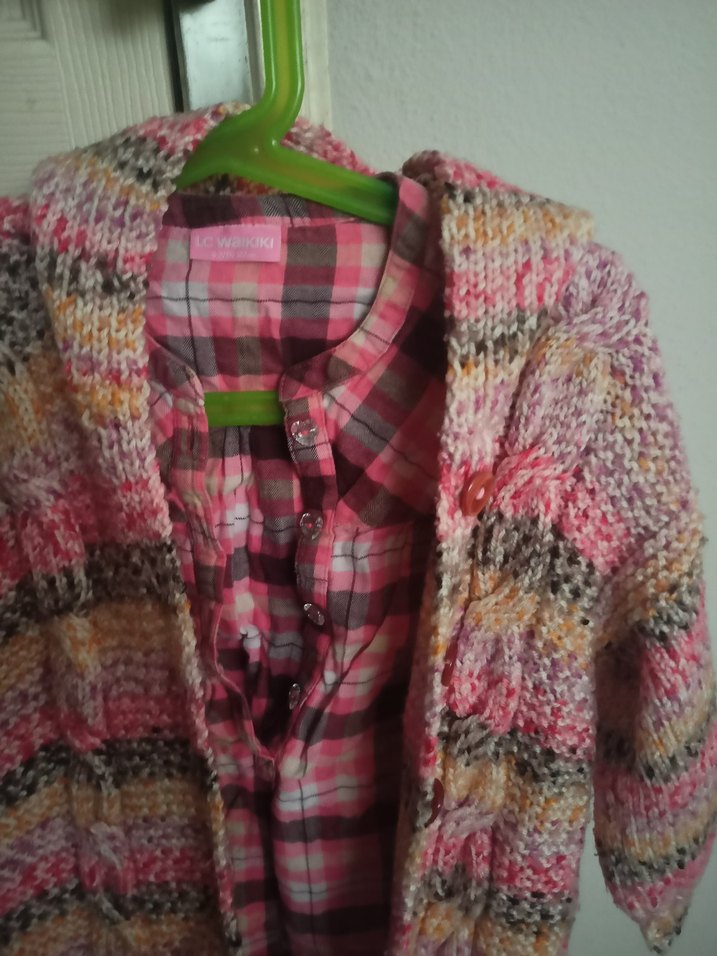 Bordo Uzun Kollu Yumuşak Dokulu bordo Kazak ve el örgüsü hırka - Görsel 4