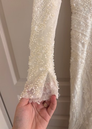 özel dkm dekolte isteğe göreaçtırılabilir uzun kuyruklu gelinlik - Görsel 6