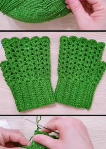 Bohem Tarzı Örgü Kadın Eldivenleri - Görsel 3