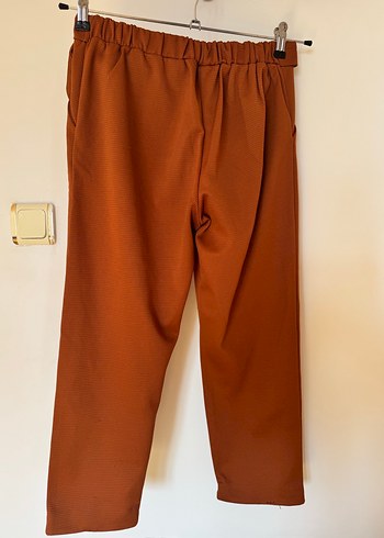 Kadın Kahverengi Bol Kesim Kemerli Kumaş Pantolon - Görsel 6