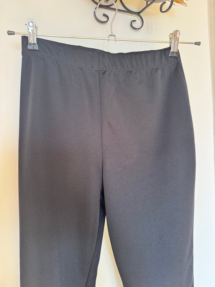 Kadın Siyah Midi Kumaş Pantolon - Görsel 2