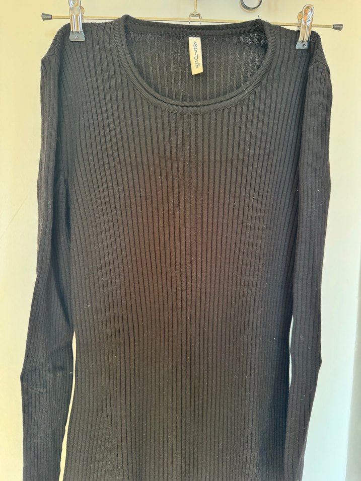 Siyah Triko Midi Elbise Uzun Kollu - Görsel 4