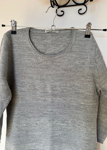 Gri Kadın Triko Midi Elbise - Görsel 2