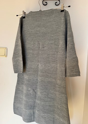 Gri Kadın Triko Midi Elbise - Görsel 4