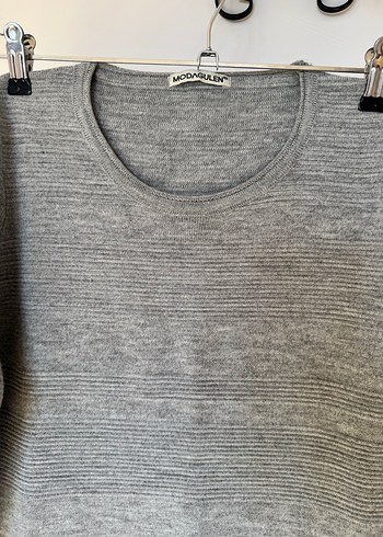 Gri Kadın Triko Midi Elbise - Görsel 3