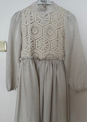 Bohem Nakışlı Uzun Triko Elbise - Görsel 3