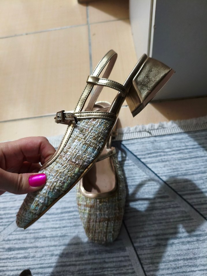 Kadın Çok Renkli Blok Topuklu Tokalı Babet - Görsel 2