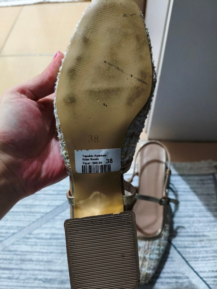 Kadın Çok Renkli Blok Topuklu Tokalı Babet - Görsel 3