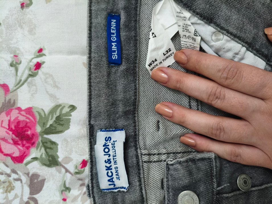 Gri Düğmeli Regular Fit Erkek Kot Pantolon - Görsel 2