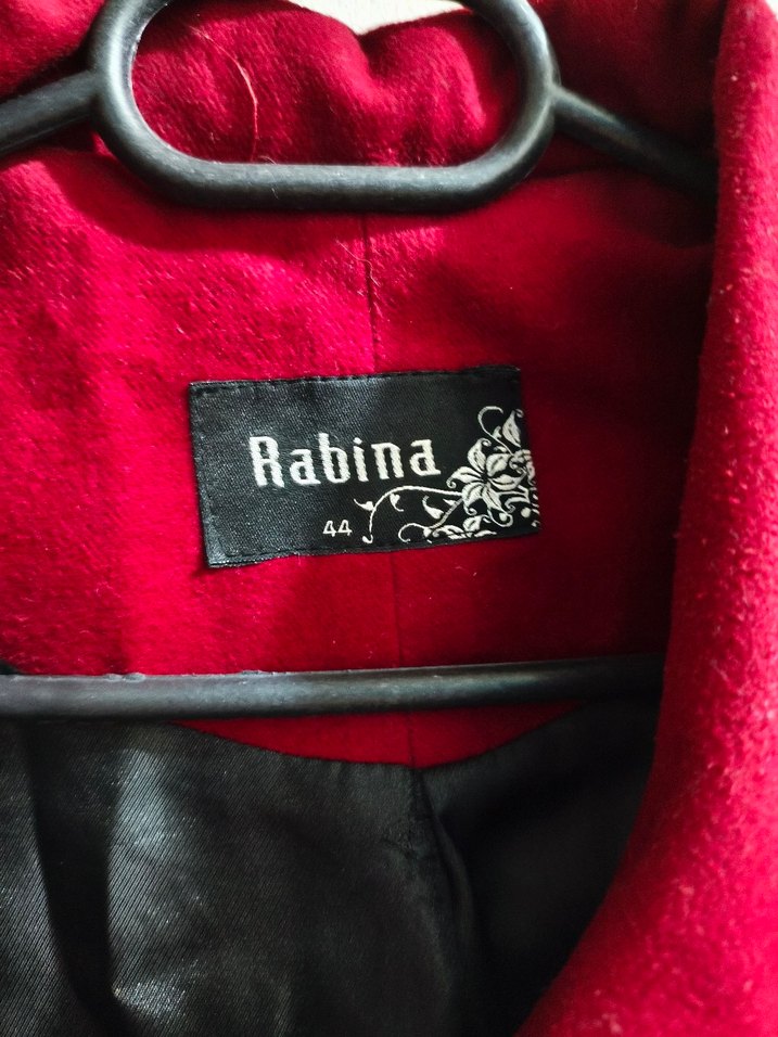 Kırmızı Çift Düğmeli Kadın Kaban - Görsel 2