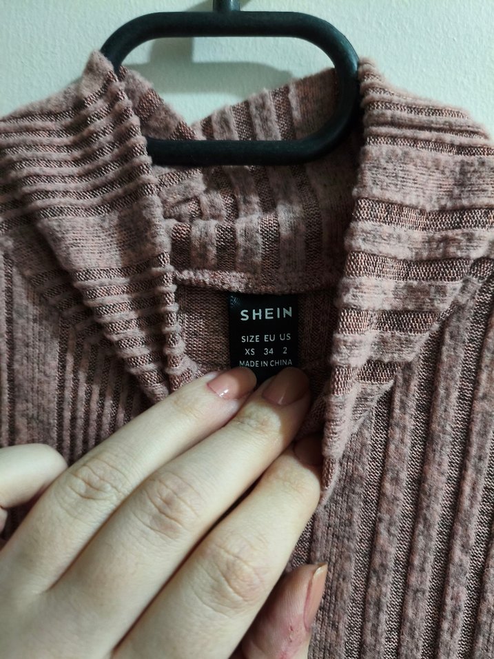 Pudra Triko Yüksek Yakalı Uzun Elbise - Görsel 3