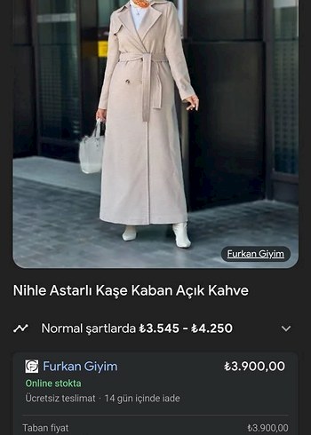 Marka Açık Kahve Uzun Kaşe Kaban