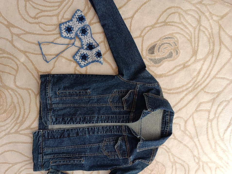 Mavi  Desenli örgü Bebek ve çocuk yaka - Görsel 4