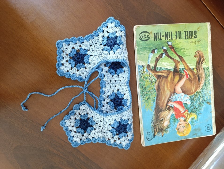 Mavi  Desenli örgü Bebek ve çocuk yaka - Görsel 2