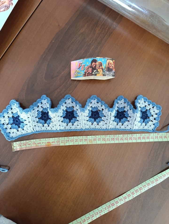 Mavi  Desenli örgü Bebek ve çocuk yaka - Görsel 3