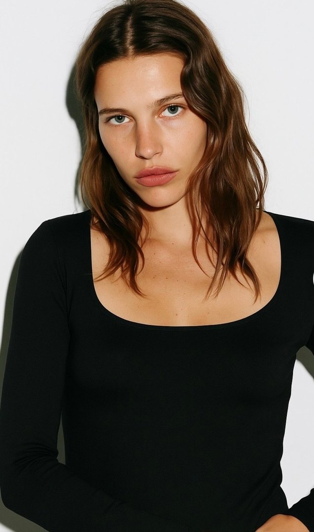 U Yaka Uzun Kol Bluz - Görsel 3