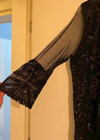 Uzun Siyah Gotik Drapeli Kadın Abiye Elbise - Görsel 4