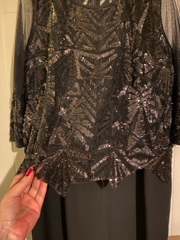 Uzun Siyah Gotik Drapeli Kadın Abiye Elbise - Görsel 2