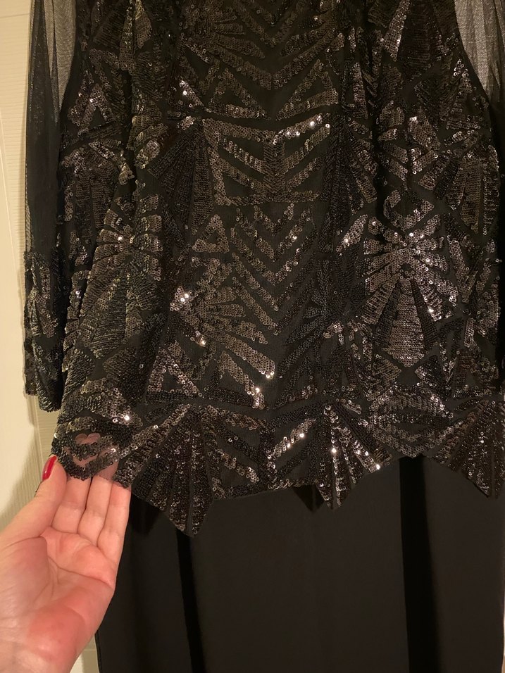 Uzun Siyah Gotik Drapeli Kadın Abiye Elbise - Görsel 3