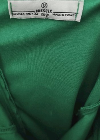 Yeşil Drapeli Midi Kadın Elbise - Görsel 2