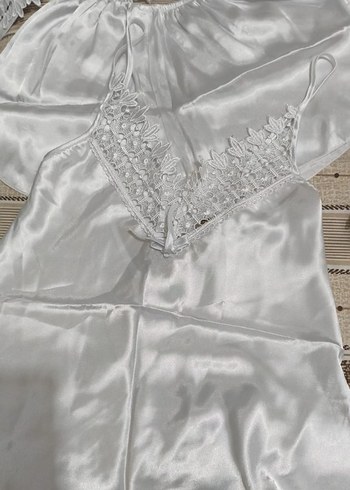 Gri Nakışlı Bohem Uzun Kadın Sabahlık - Görsel 2