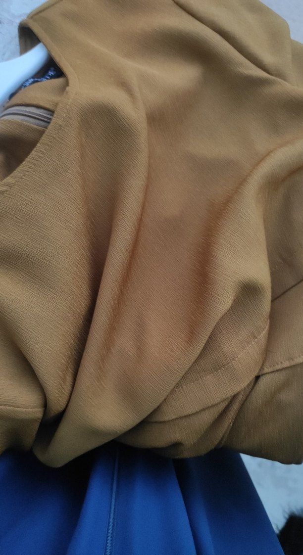 Sarı Düğmeli V Yaka elbise - Görsel 4