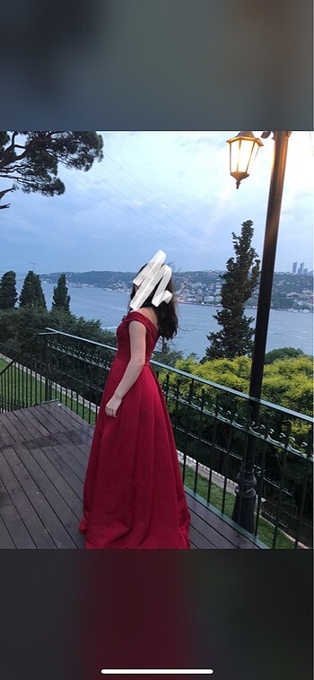 Oleg cassini kırmızı abiye - Görsel 2