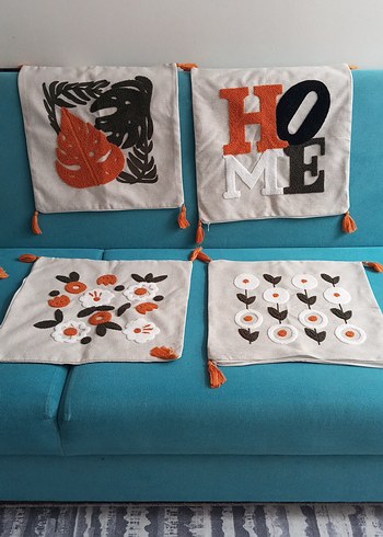 Çiçek Desenli Bohem Renkli Kırlent Kılıfı - Görsel 2