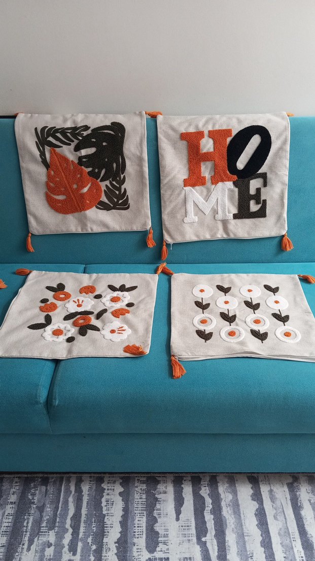 Çiçek Desenli Bohem Renkli Kırlent Kılıfı - Görsel 2