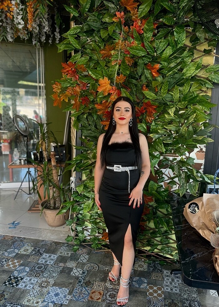 Siyah kalem elbise - Görsel 2