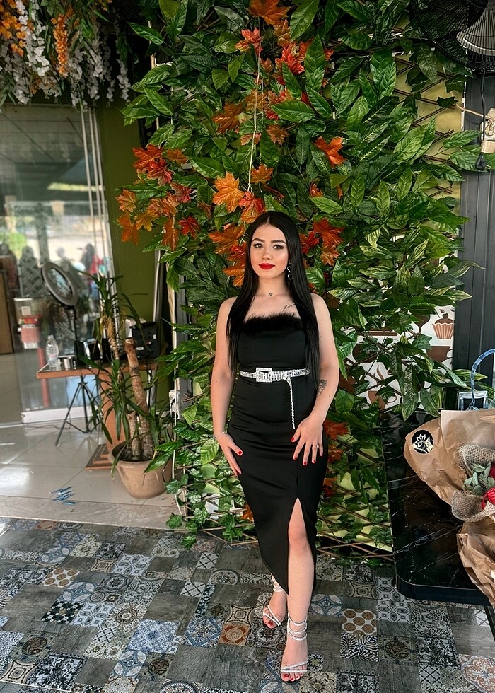 Siyah kalem elbise - Görsel 3