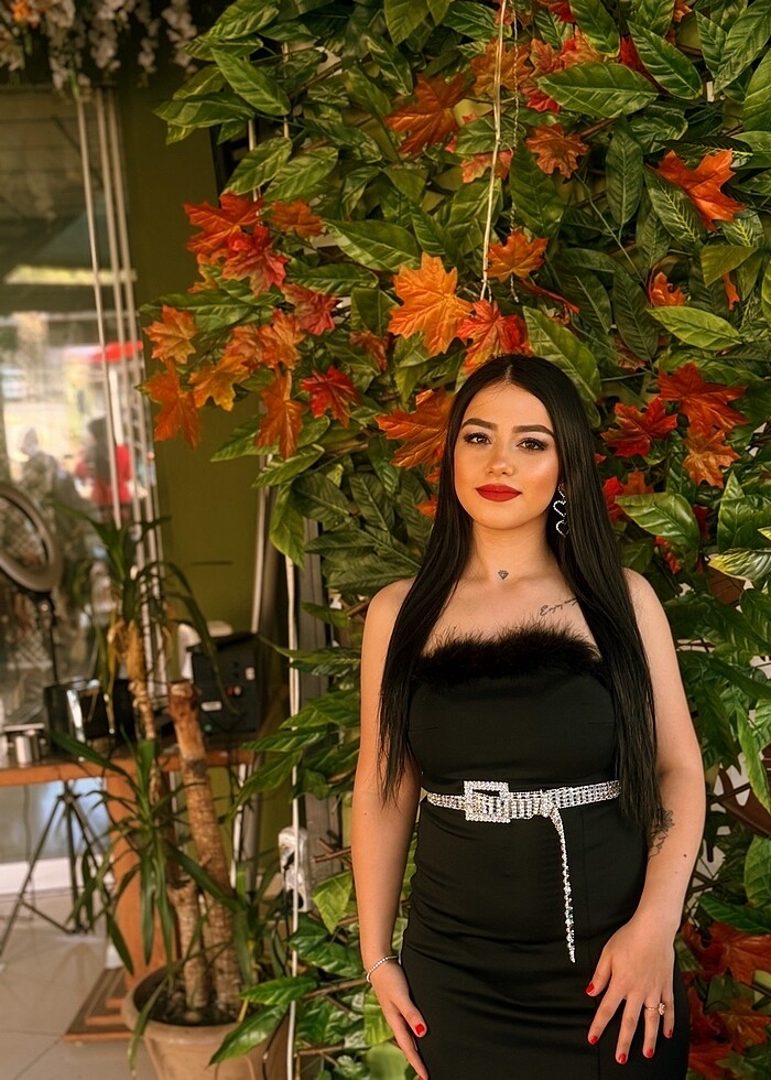 Siyah kalem elbise - Görsel 4