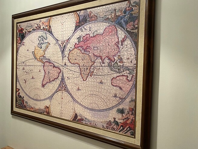 Diğer Vintage çerçeveli puzzle tablo 110x82 cm