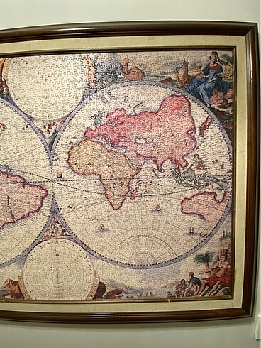  Beden kahverengi Renk Vintage çerçeveli puzzle tablo 110x82 cm
