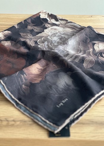 Kahverengi Bohem İpek Kadın Fular - Görsel 2