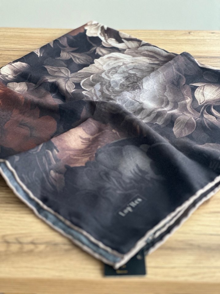 Kahverengi Bohem İpek Kadın Fular - Görsel 2