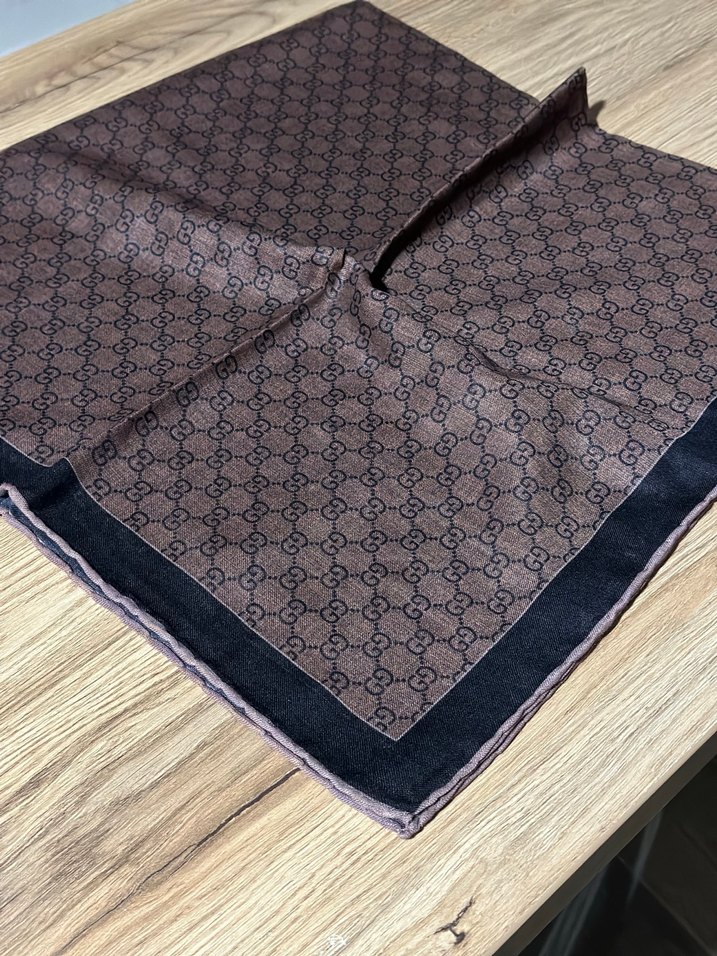 Kahverengi Vintage Desenli Erkek Mendil - Görsel 2