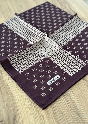 Armine Kadın Örme Vintage Kahverengi Fular - Görsel 2