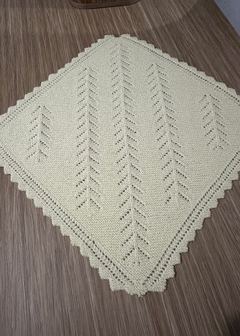 Bej Örgü Desenli Düz Battaniye - Görsel 2