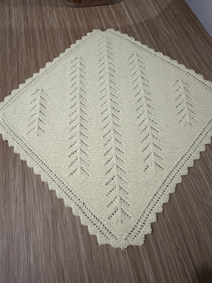 Bej Örgü Desenli Düz Battaniye - Görsel 2