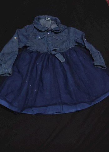 LC Waikiki Kız Çocuk Denim Elbise Püsküllü