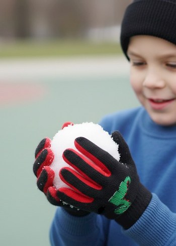 Ejdarha işlemeli polar eldiven(kiz erkek uygun) - Görsel 2