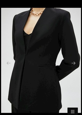 Siyah Uzun Kesim Kadın Blazer Ceket