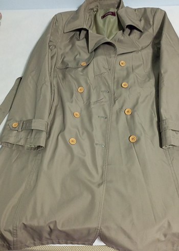 yeşil Düğmeli Midi Kadın Trençkot - Görsel 2