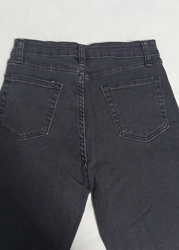 Siyah Regular Fit Midi Kadın Kot Pantolon - Görsel 3