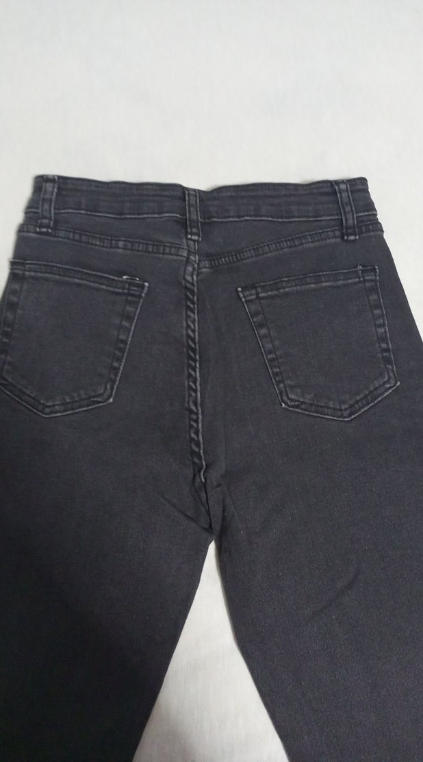 Siyah Regular Fit Midi Kadın Kot Pantolon - Görsel 3