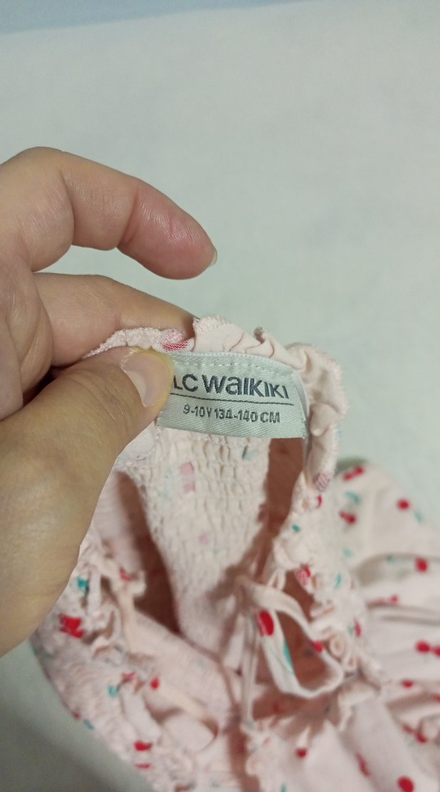 Pembe Kiraz Desenli Uzun Tulum - Görsel 2