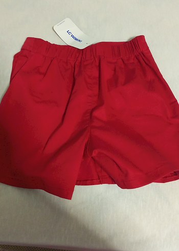 Kız Çocuk Kırmızı Fırfırlı şort etek - Görsel 2